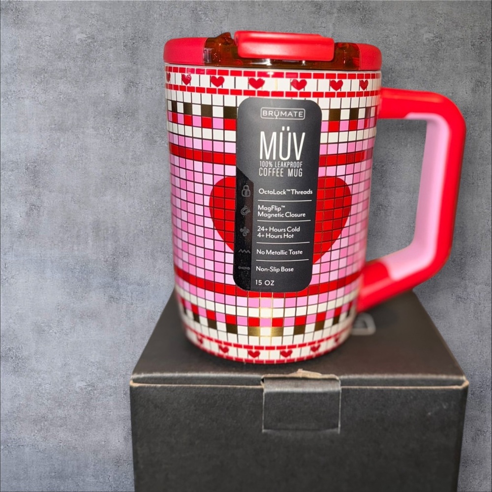 BruMate Muv 15 oz Love on Lock Valentine's Day Anthropologie Mug NEW SHIPS TODAY
